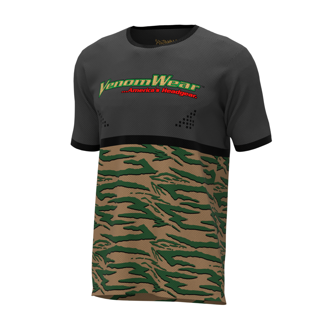 Green Tan VW Snakestripe Tech Tee TShirts & Tops Shop Sandana